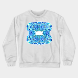 deep blue ancestral mayan astronaut ecopop Crewneck Sweatshirt